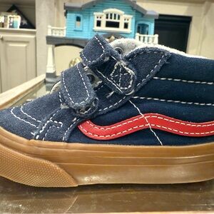 Vans Kids Navy and Red Sneakers